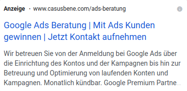 Google Ads Textanzeige